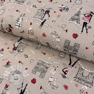 Tissu déco Linenlook Cute Paris multico