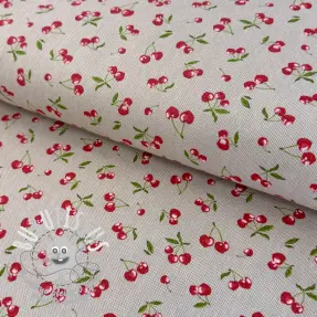 Tissu déco Linenlook Griotte multico