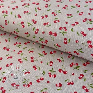 Tissu déco Linenlook Griotte multico