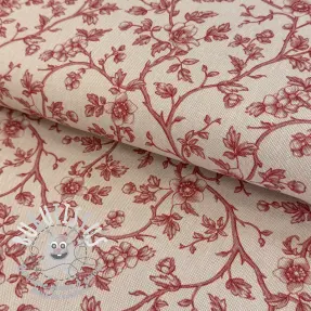 Tissu déco Linenlook Meredith rouge