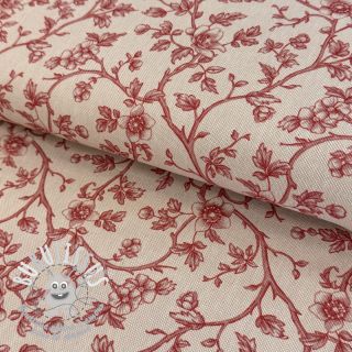 Tissu déco Linenlook Meredith rouge
