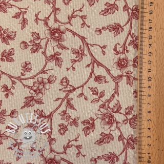 Tissu déco Linenlook Meredith rouge