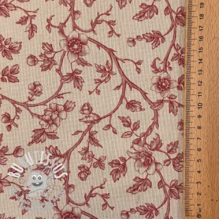 Tissu déco Linenlook Meredith rouge