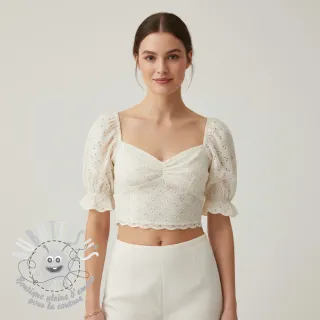 Tissu coton EMBROIDERY Rosemary white