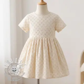Tissu coton EMBROIDERY Rosemary off white