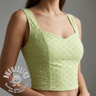 Tissu coton EMBROIDERY Rosemary lime