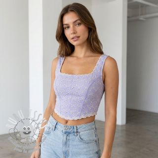 Tissu coton EMBROIDERY Rosemary lilac