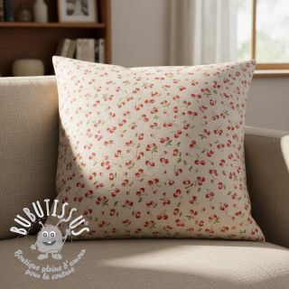 Tissu déco Linenlook Griotte multico