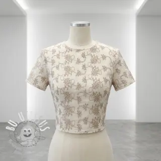 Tissu coton EMBROIDERY Lilian ecru