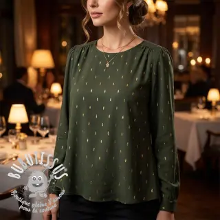 Viscose LUREX dark green