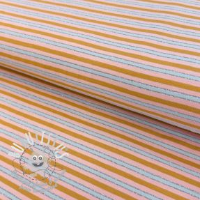 Jersey LUREX Stripes ochre silver