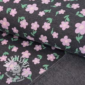 Sweat envers minkee Flowers indigo melange