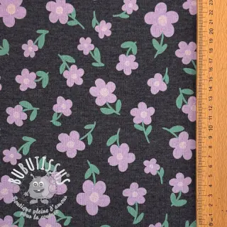 Sweat envers minkee Flowers indigo melange