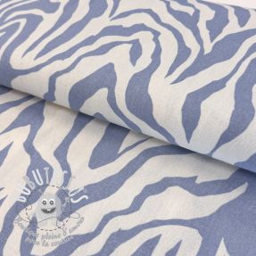 Viscose lin Animal skin blue