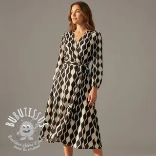 Viscose ECOVERO Abstract black ecru