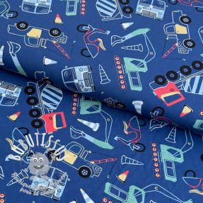 Tissu coton Vehicles blue