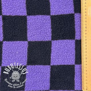 Tissu de manteau TEDDY JACQUARD Checks purple