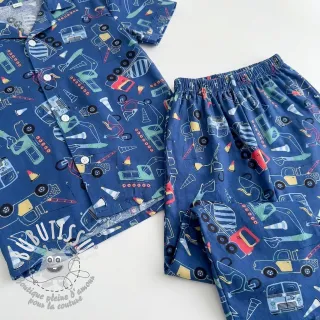 Tissu coton Vehicles blue