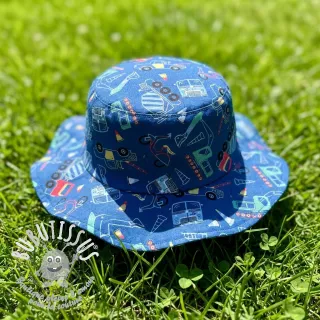 Tissu coton Vehicles blue