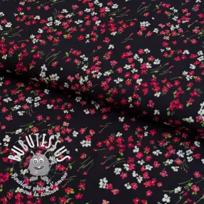 Viscose ECOVERO Floweria black digital print