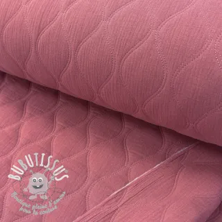 Tissu double gaze/mousseline QUILT Wave mauve