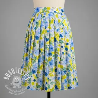 Viscose STRETCH Flowers off white digital print