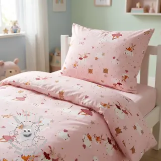 Tissu coton Sweet ballerina animals powder ORGANIC