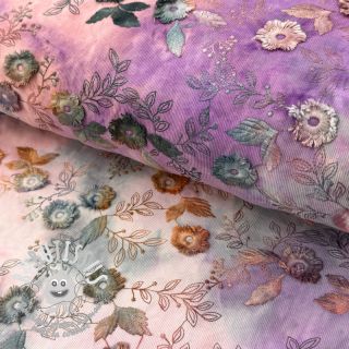 Tissu velours cotelé fin TIE DYE 21W Catchy design B