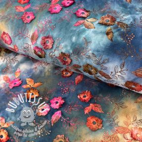 Tissu velours cotelé fin TIE DYE 21W Catchy design C