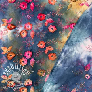 Tissu velours cotelé fin TIE DYE 21W Catchy design C