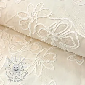 Tissu coton EMBROIDERY Chenille Manon design A