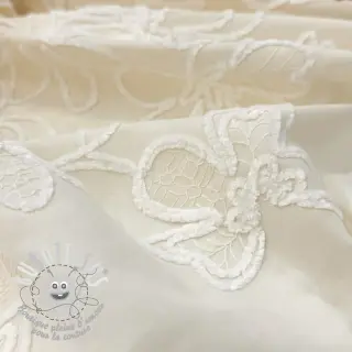 Tissu coton EMBROIDERY Chenille Manon design A