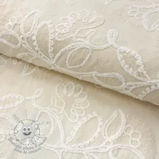 Tissu coton EMBROIDERY Chenille Manon design B