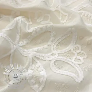 Tissu coton EMBROIDERY Chenille Manon design B