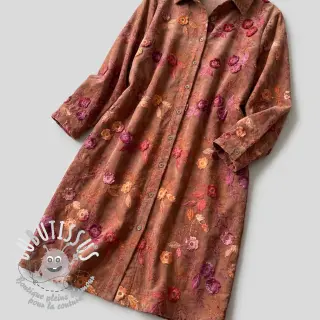 Tissu velours cotelé fin TIE DYE 21W Catchy design A