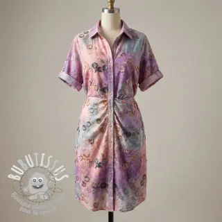 Tissu velours cotelé fin TIE DYE 21W Catchy design B