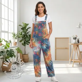 Tissu velours cotelé fin TIE DYE 21W Catchy design C