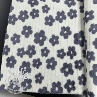 Tissu de manteau TEDDY Flower power lavender 2nd class