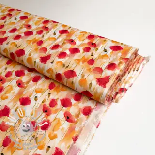 Viscose RAYON POPLIN Poppys design C