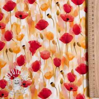 Viscose RAYON POPLIN Poppys design C
