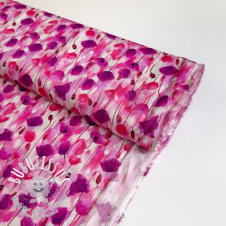 Viscose RAYON POPLIN Poppys design B