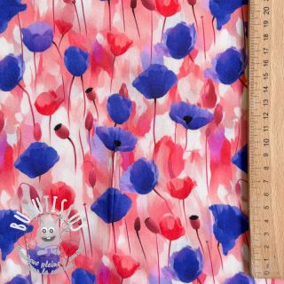 Viscose RAYON POPLIN Poppys design A