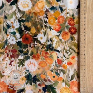 Viscose RAYON POPLIN Wild flowers design A