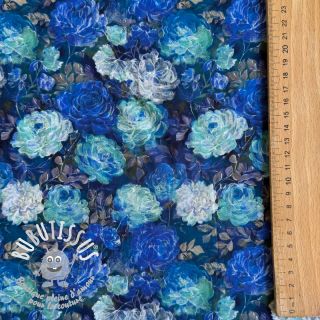 Viscose RAYON POPLIN Flower sea design B