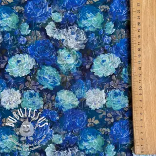 Viscose RAYON POPLIN Flower sea design B