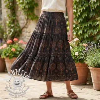 Viscose RAYON POPLIN Dark barrock design A