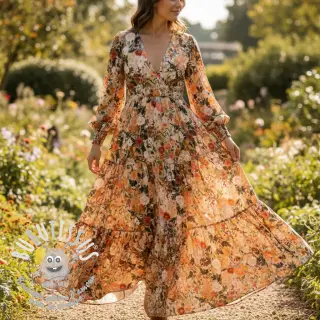 Viscose RAYON POPLIN Wild flowers design A