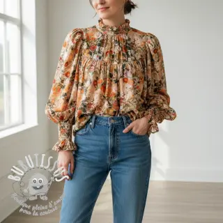 Viscose RAYON POPLIN Wild flowers design A
