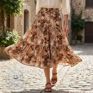 Viscose RAYON POPLIN Wild flowers design C