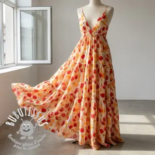 Viscose RAYON POPLIN Poppys design C